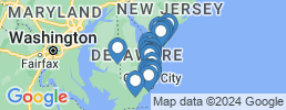 Map of fishing charters in Bethany Beach